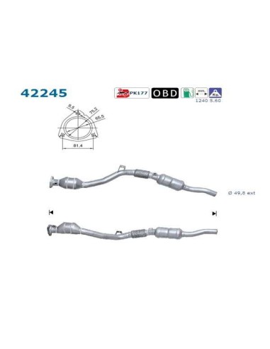 2 Catalyseurs G + D A6 2.4i 2.8i V6 SUPERB PASSAT 2.8i V6 (00-08)