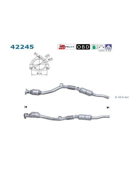 2 Catalyseurs G + D A6 2.4i 2.8i V6 SUPERB PASSAT 2.8i V6 (00-08)