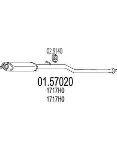 silencieux intermediaire Partner BERLINGO 1.8 essence