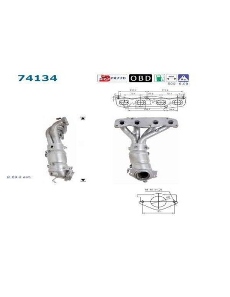 Catalyseur Nissan PRIMERA X-TRAIL 2.0i 2.5i (01-)