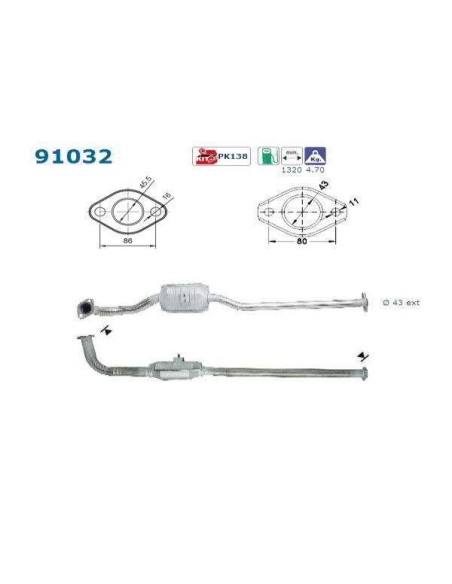 Catalyseur Suzuki SWIFT 1.0i (95-00) Catalyseur Suzuki SWIFT 1.0i (95-00)