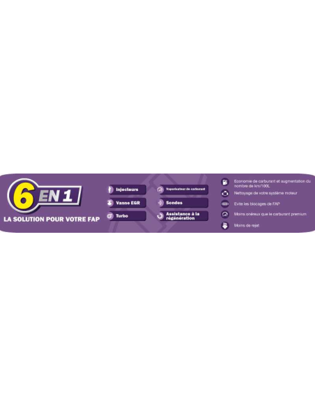 6 en 1 - Additif Regenerants Filtre à Particules - FAP 250Ml