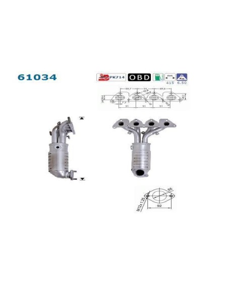 Catalyseur Hyundai COUPE ELANTRA TIBURON Kia CERATO 2.0i 16V 4GC (01-08)