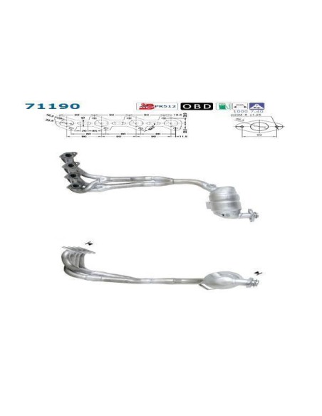 Catalyseur Mercedes A140 A160 A190 (00-) Catalyseur Mercedes A140 A160 A190 (00-)