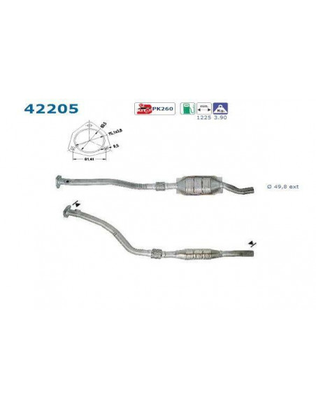 Catalyseur A6 PASSAT IV 2.8 16V Mot ACK DROIT (97-98)