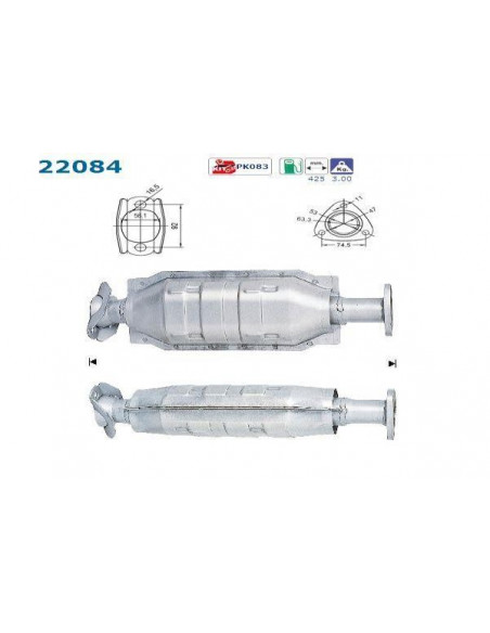 Catalyseur Honda CIVIC 1.5i 1.6i 16V Coupe (93-96)