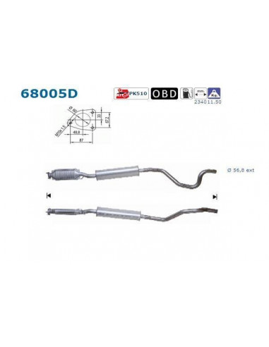 Catalyseur Land Rover FREELANDER 2.0TD TDi  (00-06)