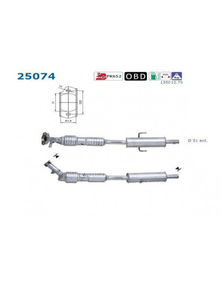 Catalyseur Mazda 6 2.3i 16V 166CV (02-) Catalyseur Mazda 6 2.3i 16V 166CV (02-)
