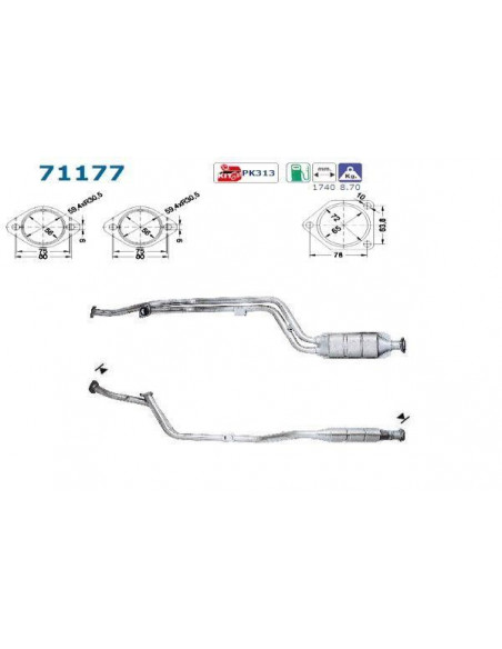 Catalyseur Mercedes C280 193CV Serie 202 (93-97) Catalyseur Mercedes C280 193CV Serie 202 (93-97)
