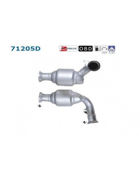 Catalyseur Mercedes E270 177CV Serie 211 415mm (02-)
