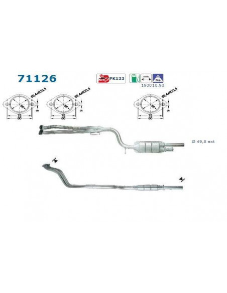 Catalyseur Mercedes 200 220 E200 E220 Serie 124 (92-95)