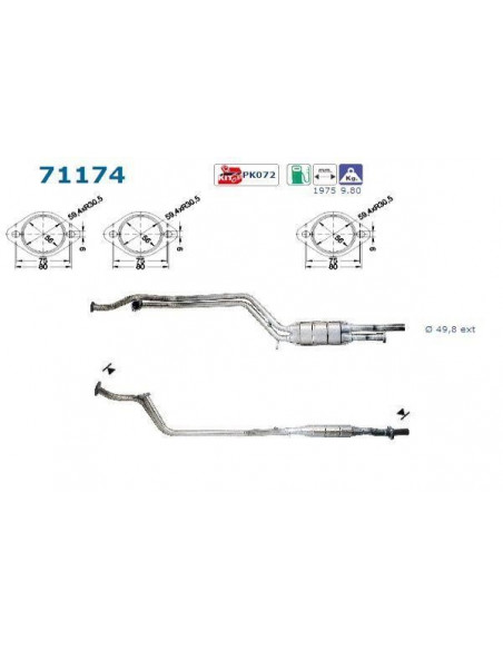 Catalyseur Mercedes 280 300 320 E280 E320 Serie 124 (89-94)