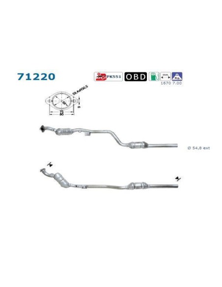 Catalyseur Mercedes E240 E280 DROIT (99-03)