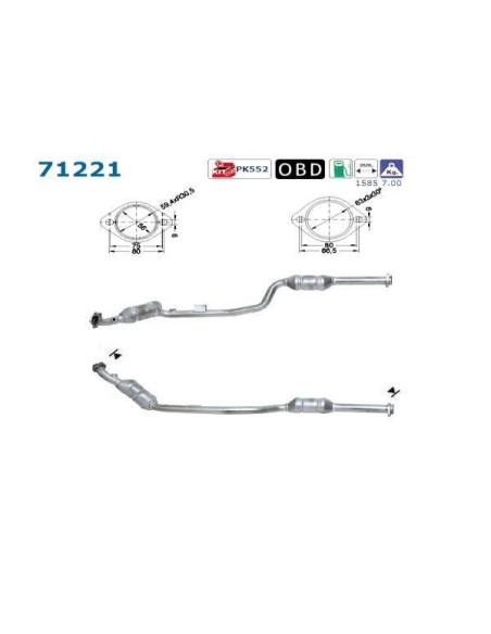 Catalyseur Mercedes E240 E280 GAUCHE  (99-03)