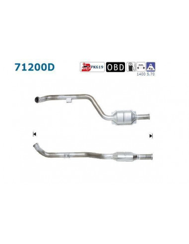 Catalyseur Mercedes E200TD Serie 210 1400mm (98-02)