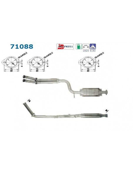 Catalyseur Mercedes 200 230 Serie 124 (85-92)