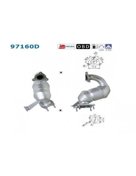Catalyseur Mitsubishi SPACE STAR 1.9TD DID 116CV (00-) Catalyseur Mitsubishi SPACE STAR 1.9TD DID 116CV (00-)