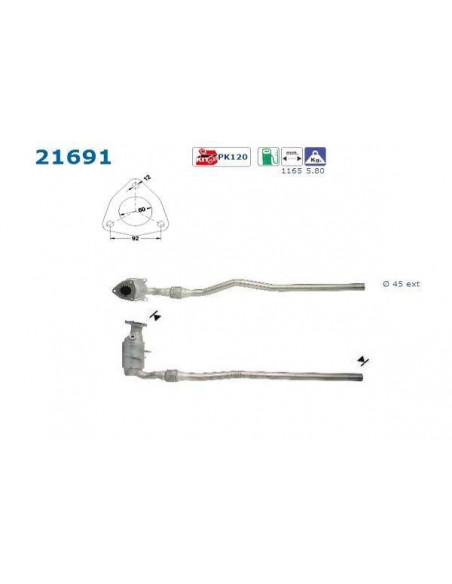 Catalyseur Opel CORSA B 1.2i 16V 65CV (98-00) Catalyseur Opel CORSA B 1.2i 16V 65CV (98-00)