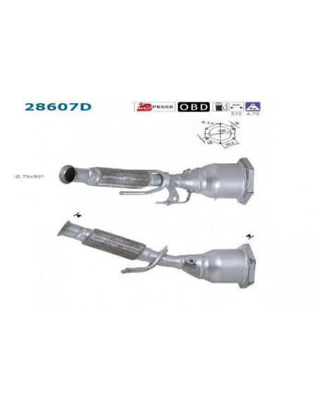 Catalyseur Peugeot 607 2.2TD Hdi 133CV (99-)