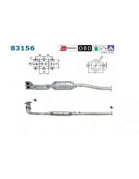Catalyseur Rover MG ZR 1.8i 16V 160CV (01-)