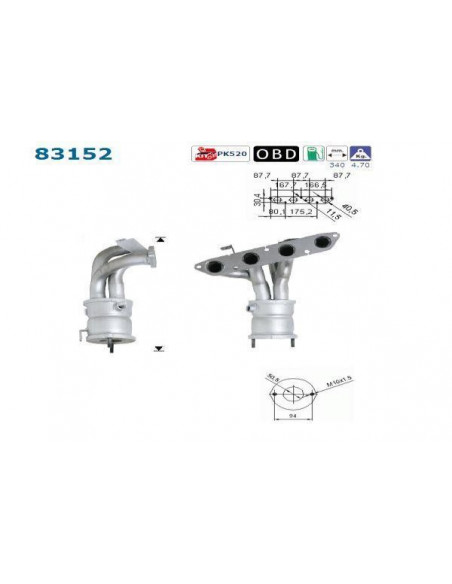 Catalyseur ROVER 025 045 1.4i 1.6i 1.8i 16V AVANT (99-)