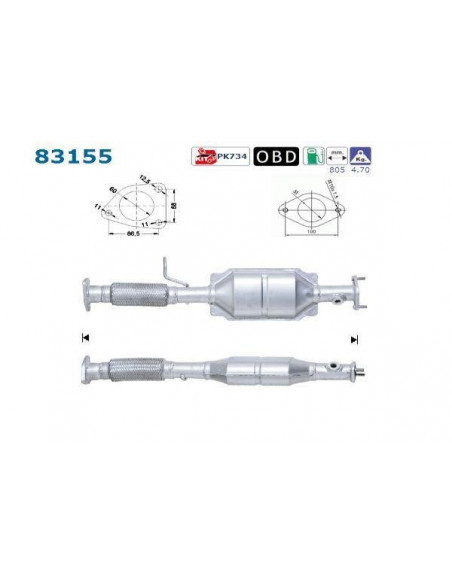 Catalyseur ROVER 045 2.0i V6 150CV (00-)