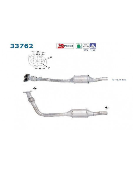 Catalyseur AROSA LUPO 1.0i 50CV Mot AHT (98-00) Catalyseur AROSA LUPO 1.0i 50CV Mot AHT (98-00)