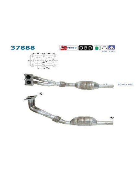 Catalyseur CORDOBA IBIZA POLO 1.6i 16V (00-02) DESTOCKAGE