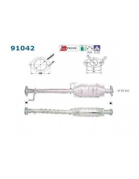 Catalyseur Suzuki VITARA 1.6i 8V 16V (95-99) Catalyseur Suzuki VITARA 1.6i 8V 16V (95-99)