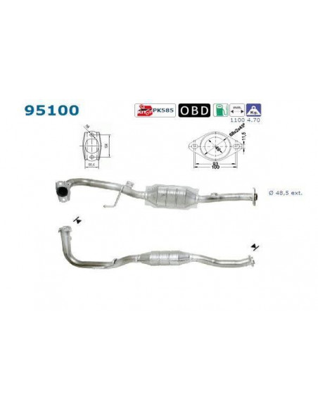 Catalyseur Toyota AVENSIS 1.6i 16V 110CV (00-) Catalyseur Toyota AVENSIS 1.6i 16V 110CV (00-)