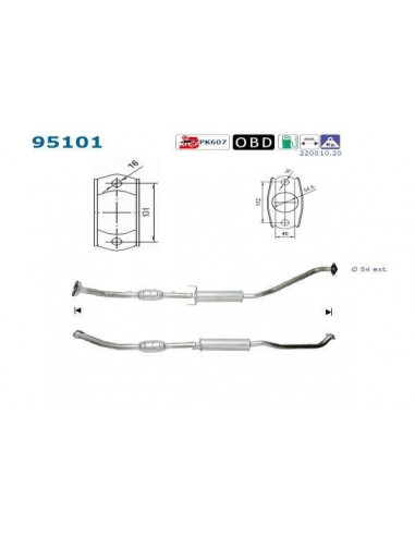 Catalyseur Toyota COROLLA 1.8i 16V 192CV (01-)