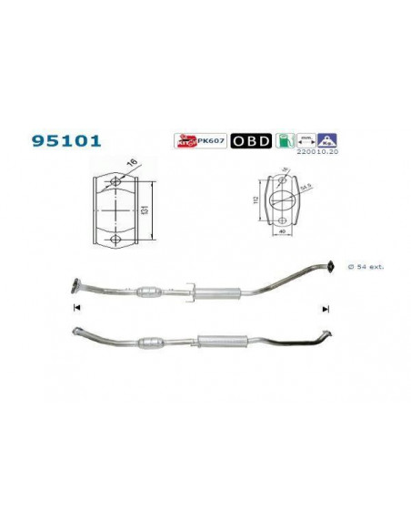 Catalyseur Toyota COROLLA 1.8i 16V 192CV (01-)