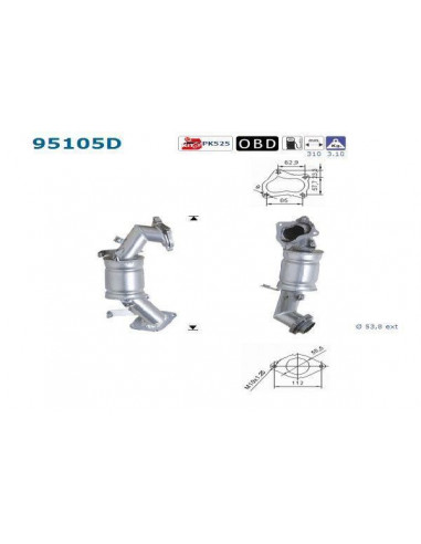 Catalyseur Toyota COROLLA 2.0TD 90CV (01-)