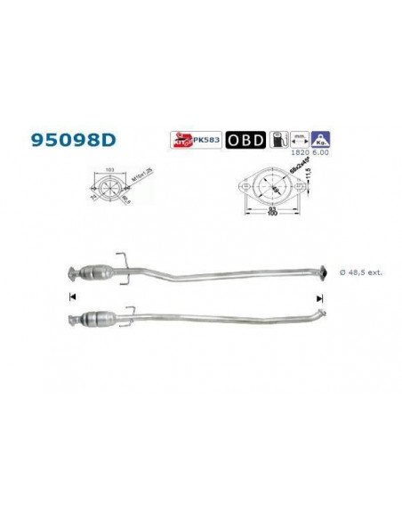 Catalyseur Toyota RAV 4 2.0TD 116CV 3 Portes (01-)