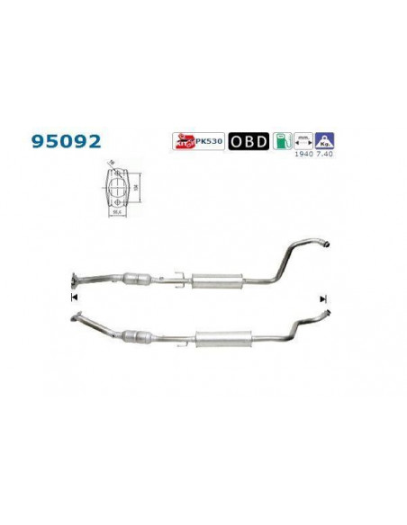 Catalyseur Toyota YARIS 1.3i 16V 86CV (99-)