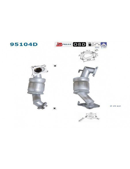 Catalyseur Toyota YARIS 1.4TD 75CV (01-)