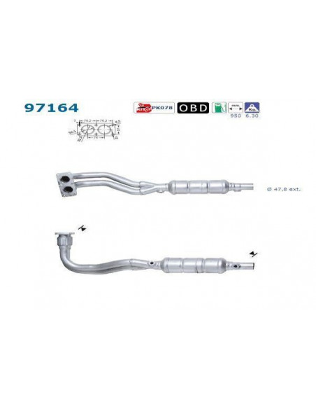 Catalyseur VOLVO S40 V40 1.6i 1.8i 16V (01-)