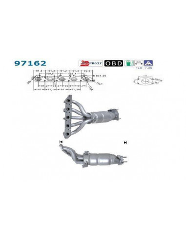 Catalyseur Volvo S60 S80 V70 2.4i (99-)