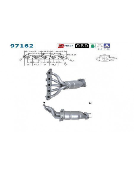 Catalyseur Volvo S60 S80 V70 2.4i (99-) Catalyseur Volvo S60 S80 V70 2.4i (99-)