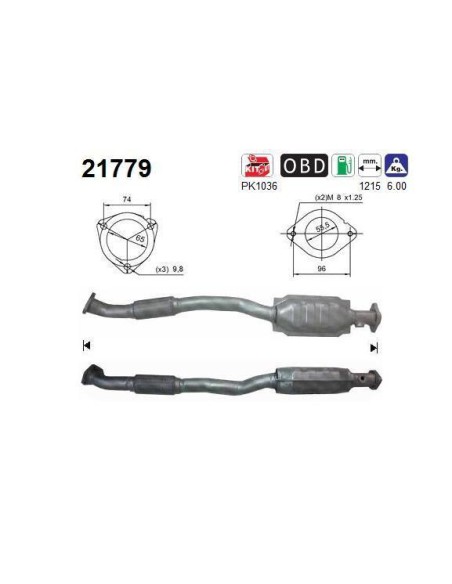 Catalyseur Opel ASTRA ZAFIRA 2.0TD 16V 82CV (98-) Catalyseur Opel ASTRA ZAFIRA 2.0TD 16V 82CV (98-)