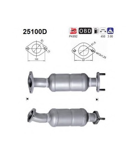 Catalyseur Hyundai ELANTRA I30 Kia CEED 1.6CRDI (07-13)