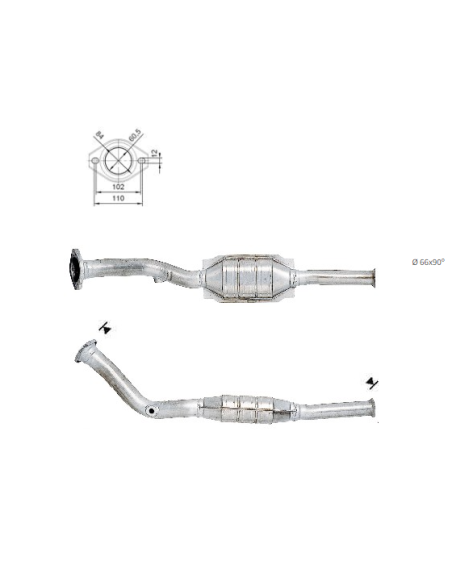 Catalyseur Citroen BERLINGO XSARA Peugeot 306 PARTNER 1.8i  16V (97-)