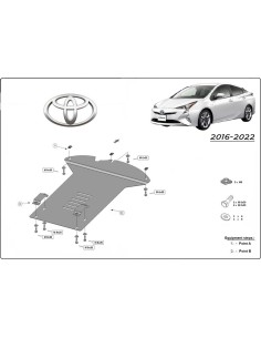 Plaque de protection Antivol Catalyseur Toyota PRIUS (16-22) EURO 6