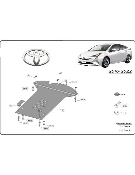 Plaque de protection Antivol Catalyseur Toyota PRIUS (16-22) EURO 6 Plaque de protection Antivol Catalyseur Toyota PRIUS (16-22) EURO 6