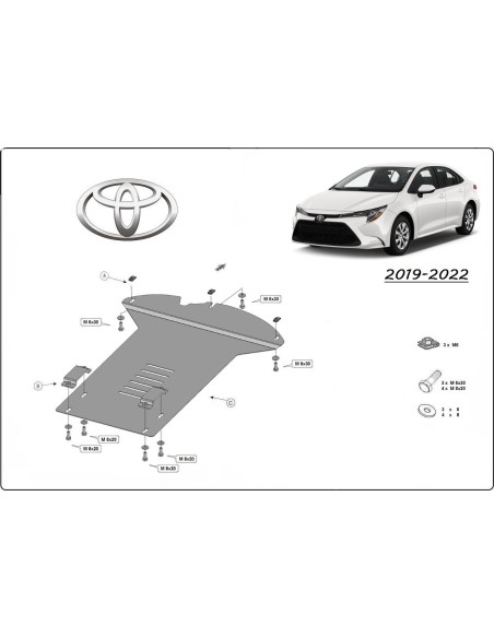 Plaque de protection Antivol Catalyseur Toyota COROLLA (19-) EURO 6 Plaque de protection Antivol Catalyseur Toyota COROLLA (19-) EURO 6