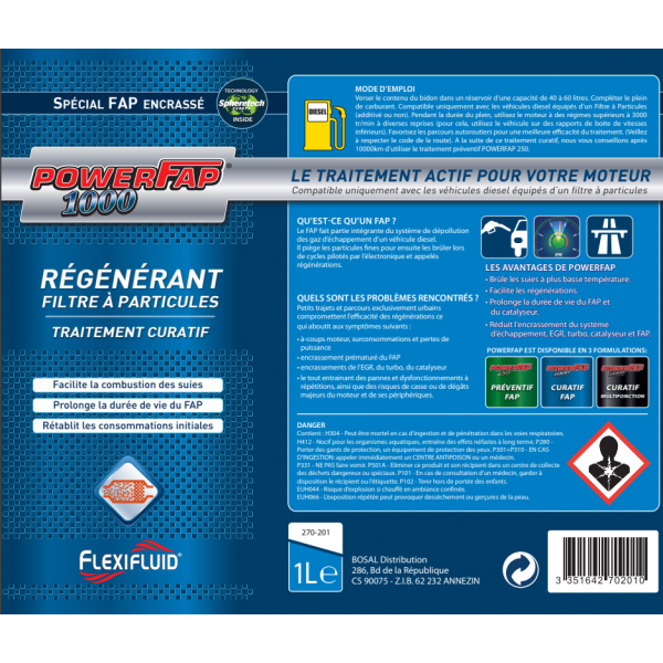 Traitement curatif nettoyant FAP (filtre à particules) SPHERETECH