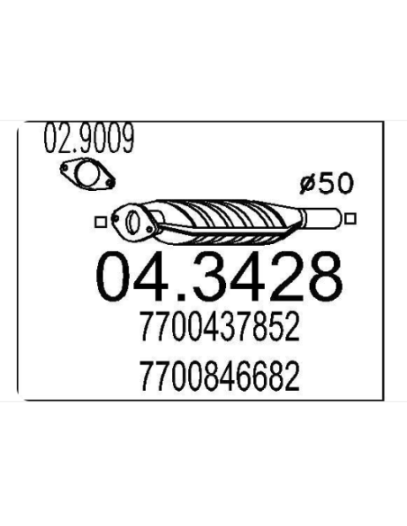 Catalyseur Renault Megane, Scenic et Megane-Scenic 1.9D 8V (96-02)