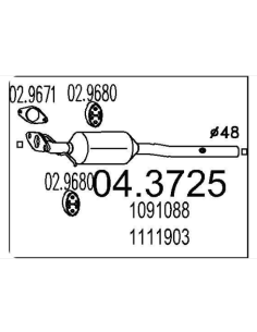 Catalyseur Ford FOCUS 1.6i 16V (00-04)