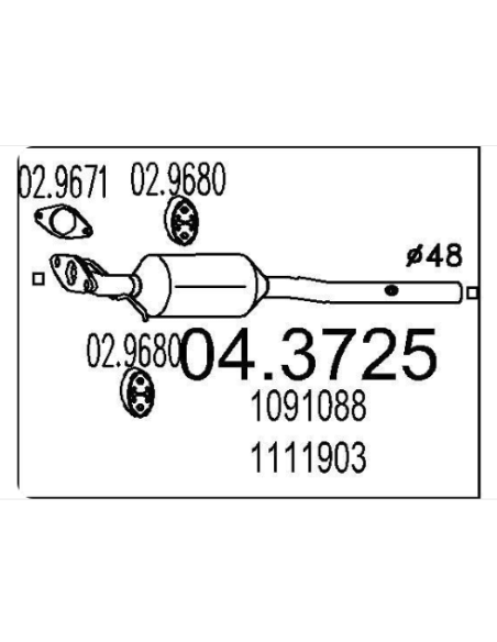 Catalyseur Ford FOCUS 1.6i 16V (00-04)